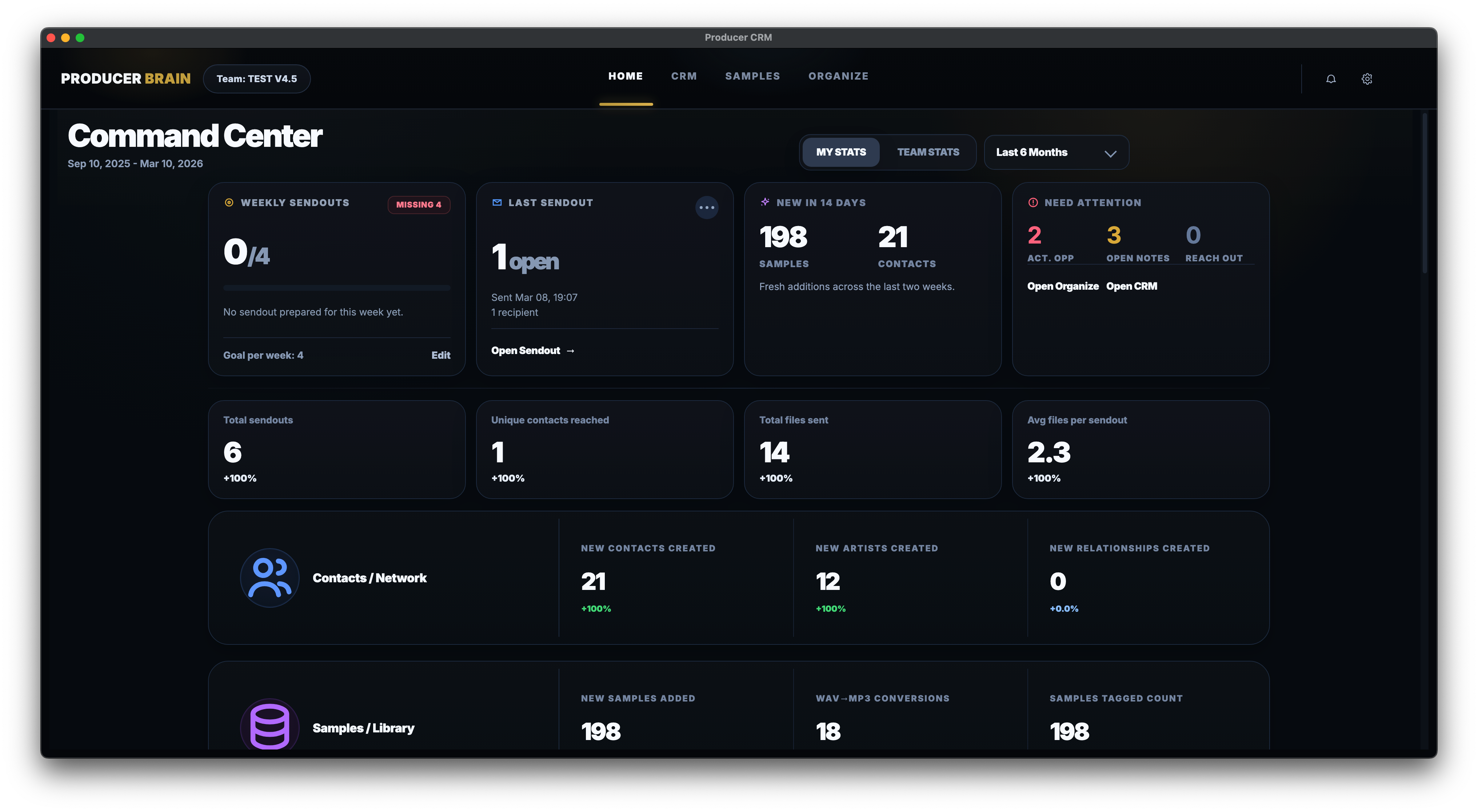 Producer Brain Dashboard